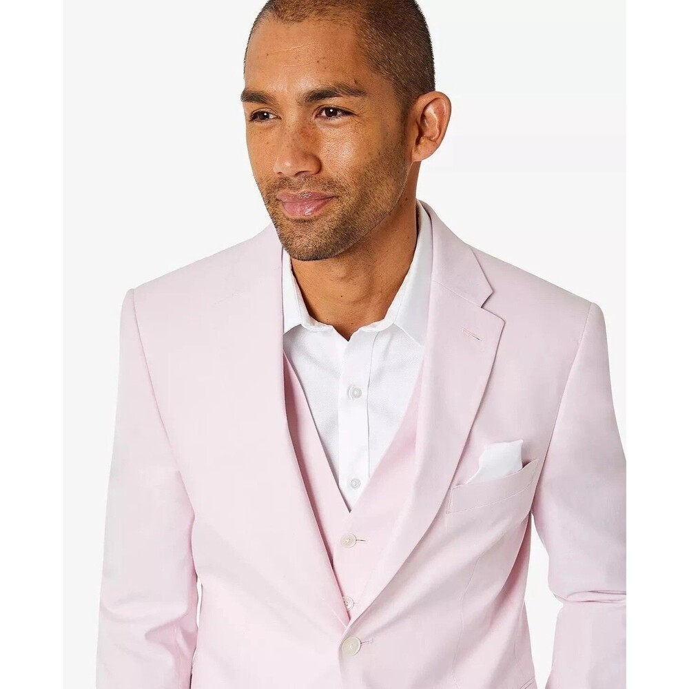 $360 NEW TOMMY HILFIGER Mens 42L Light Pink Cotton Blazer Sport Coat Suit Jacket - Picture 3 of 8